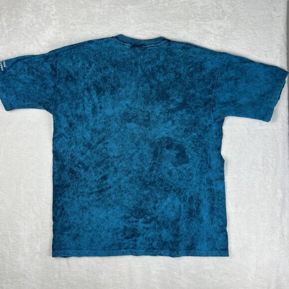 Vintage 80s-90s Wolf T Shirt XL Mens DSingle Stitch Tie Dye Blue Harlequin Brand - Picture 9 of 9